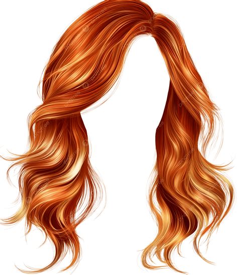 Beautiful Flowing Red Hair Graphic, Red Hair Illustration, Wavy Hair