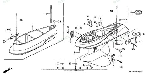 Honda Outboard 2007 And Later Oem Parts Diagram For Gear Case