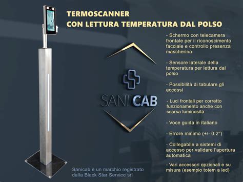 Sh01 Lettore Della Temperatura Dal Polso Con Scanner Facciale Sanicab