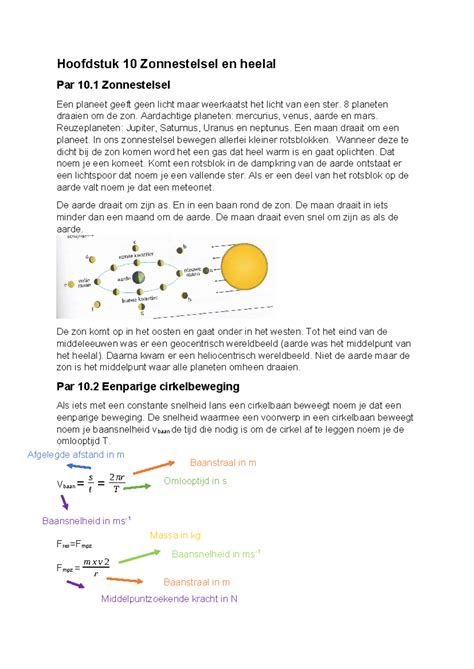 Hoofdstuk 10 Zonnestelsel En Heelal Hoofdstuk 10 Zonnestelsel En