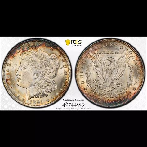 1891-CC Morgan Silver Dollar PCGS MS-63 TOP 100 VAM-3 Spitting Eagle ...