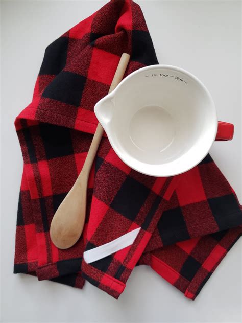 Buffalo Plaid Flannel Towel Red And Black Plaid Towel Etsy Buffalo