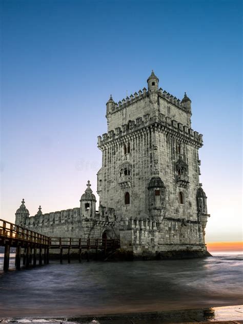 Vertical Shot Of Garden Of Belem Tower In Lisbon Portugal Against A