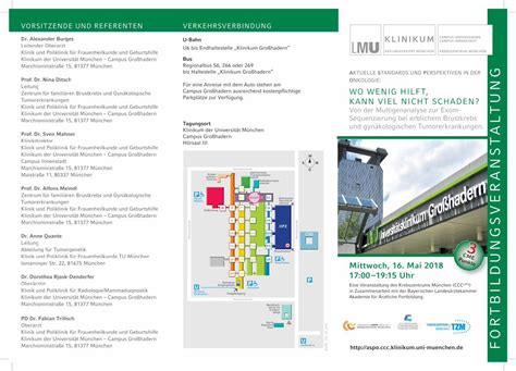 PDF Flyer ASPO Gyn Tumore Klinikum Uni Muenchen De U Bahn U6 Bis