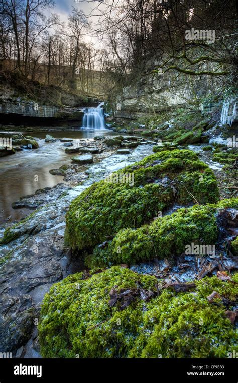 West Burton Falls In Winter Also Known As Cauldron Falls Wensleydale