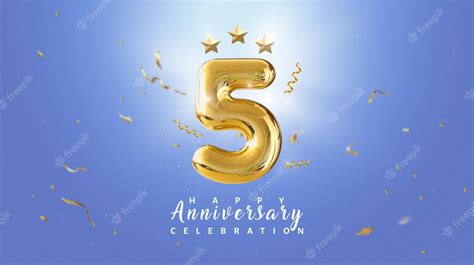 Plantilla De Banner De Aniversario De 5 Años Archivo Psd Premium