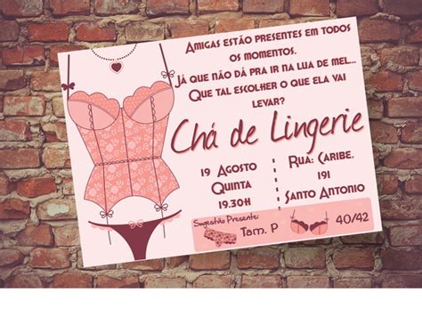 Convite Chá Lingerie ARTE DIGITAL no Elo Q arte digital