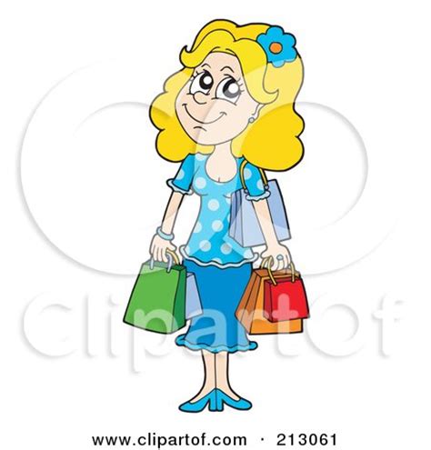 Royalty-Free (RF) Clipart Illustration of a Happy Shopping Woman by ...