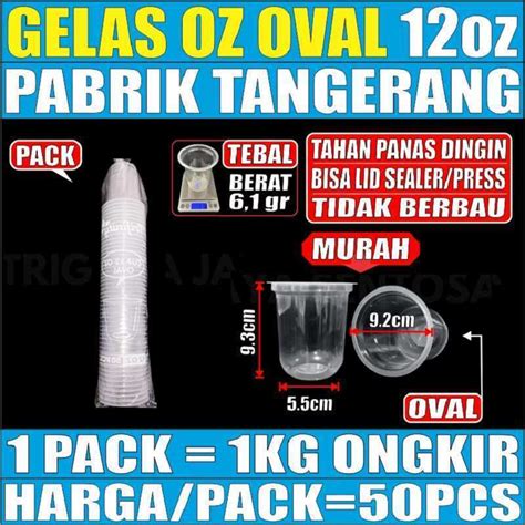 Jual Gelas Oz Oval Oz Bening Cup Plastik Bulat Per Pack Murah Di