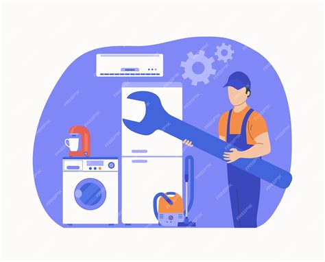 Premium Vector | Concept for home appliances repair service worker with