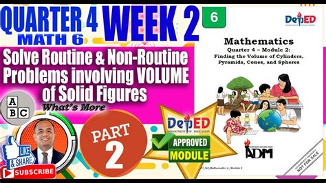 Part 2 Solve Routine And Non Routine Problems Involving Volume Of Solid Figures I Math 6 Q4w2