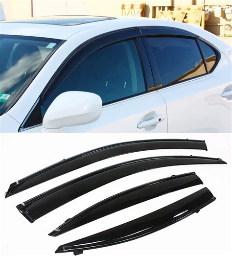 Amazon VIP Smoke Tinted Chrome Trim Clip On Window Visor Rain