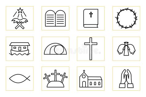 Christianity Icons Symbol Set Chalice Stock Illustrations 229