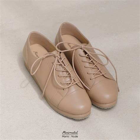 𝐌𝐈𝐍𝐈𝐌𝐀𝐋𝐈𝐒𝐓 รองเทาผาใบหนงแกะแท รน Mario nude ซพพอรตแบบ x 2 Shopee Thailand