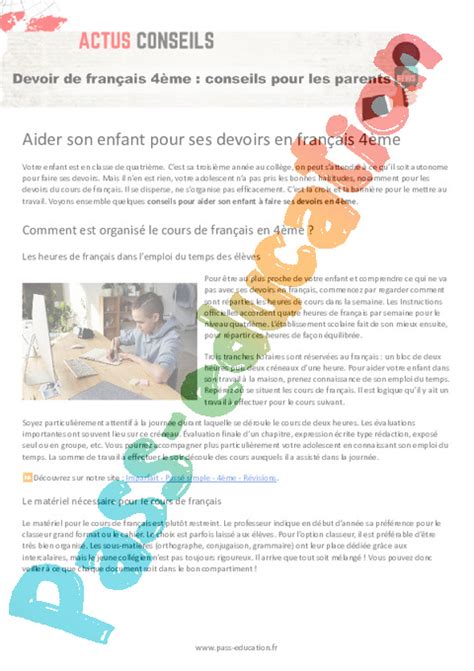 Collège Fiches Conseils Parents