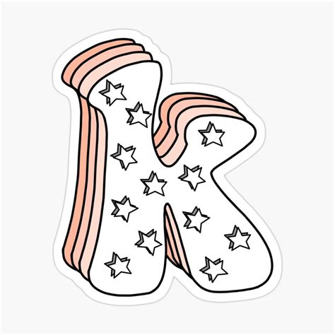 Starry Retro Letter K Lowercase Sticker For Sale By Allyyxoxo