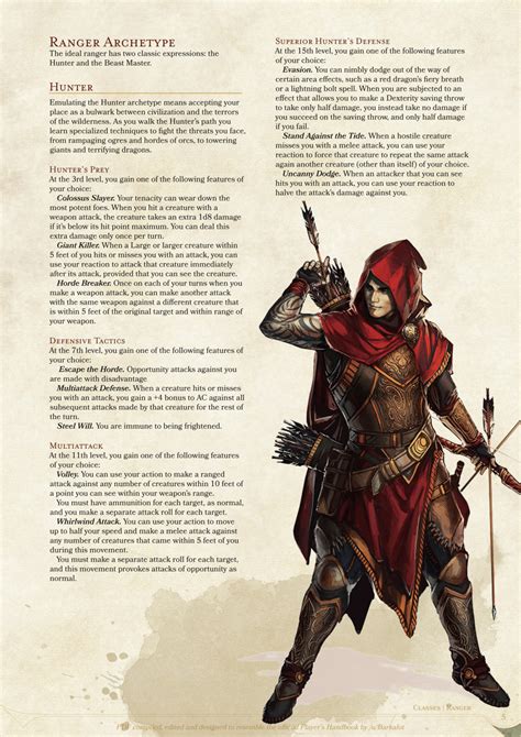 DnD 5e Homebrew Consensus Ranger By Zipperondisney