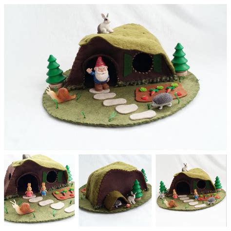 Rabbit Hill Cottage Playscape Play Mat Felt Pretend Open Ended