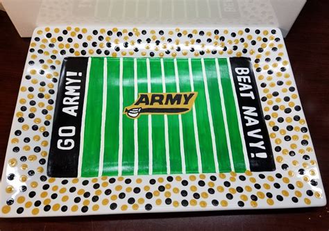 Hand Painted Football Field Serving Platter Sports Football College