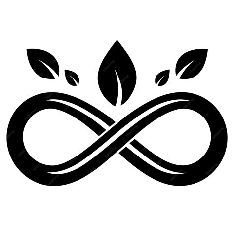 Infinity Loop with Leaves and Water Droplets Sustainability and