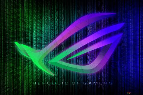 Asus Rog Republic Of Gamers Rog Hi Tech Neon Logo 4k Wallpaper Download