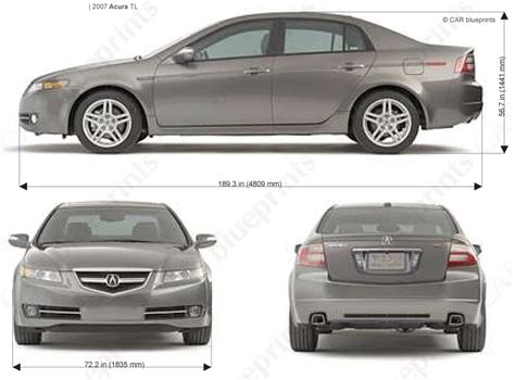 2007 Acura Tl Sedan Blueprints Free Outlines