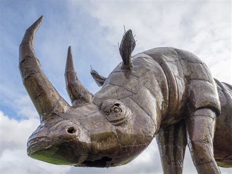 White Rhinoceros Sculpture Editorial Stock Image Image Of Park 295508859