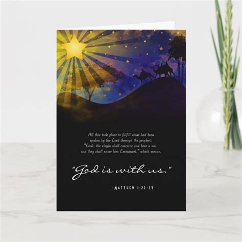 Three Wise Men Bible Verse Christmas Card | Zazzle