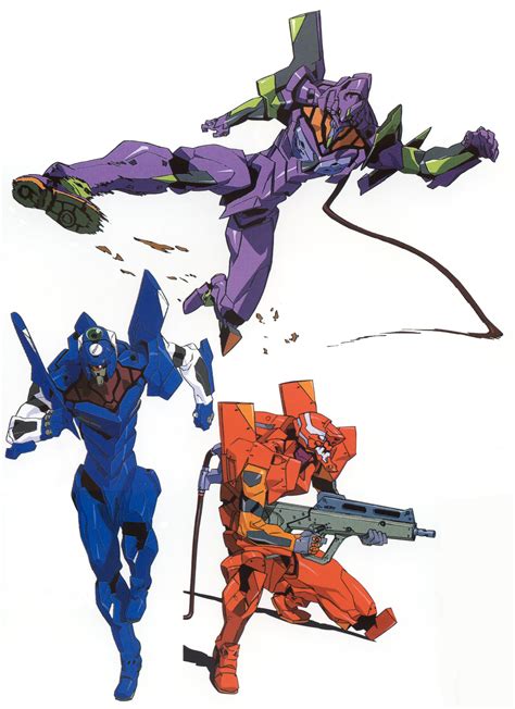 Eva 02 Eva 01 And Eva 00 Neon Genesis Evangelion Danbooru