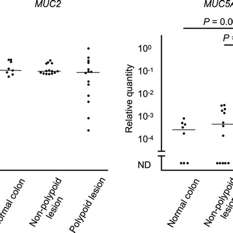 Relative Quantity Of Mucin 2 Muc2 And Mucin 5ac Muc5ac Mrna Download Scientific Diagram