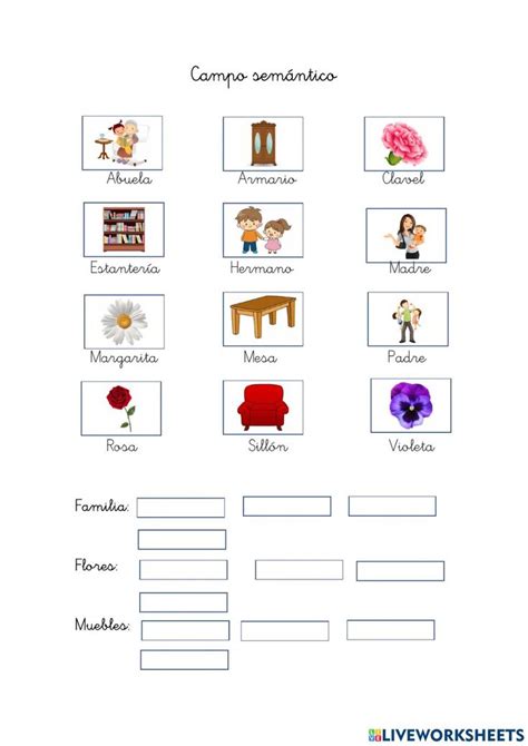 Ficha online de Campo semántico para 2º primaria Worksheets