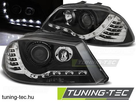 Első lámpák SEAT IBIZA 6L 04 02 08 DAYLIGHT BLACK Tuning Tec