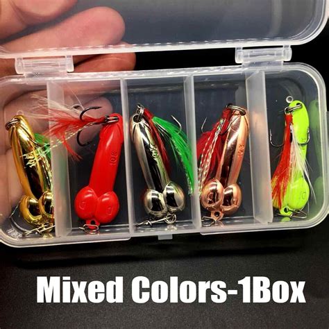 Pcs Box Penis Fishing Lure Dick Spinner Spoon Lures Metal Crank Baits