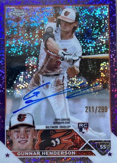 Gunnar Henderson Topps Chrome Ra Ghe Rookie Autographs Purple