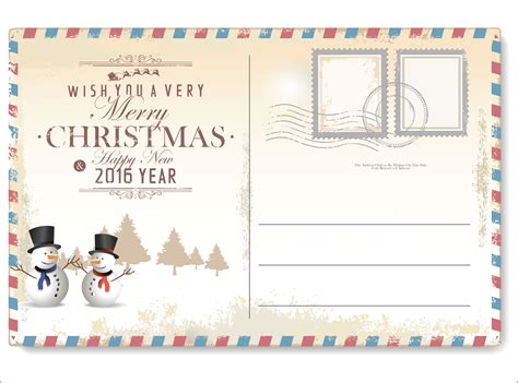 Vintage Christmas Postcard 656473 Vector Art At Vecteezy