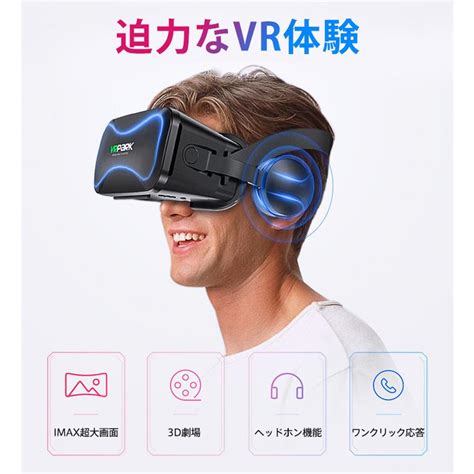 Vrゴーグル Vrヘッドセット イヤホンマイク Vrヘッドマウントディスプレイ Vrグラス ヘッドホン スマホ用 3dメガネ Iphone 動画視聴 55jun24znyj01ぽんぽん亭