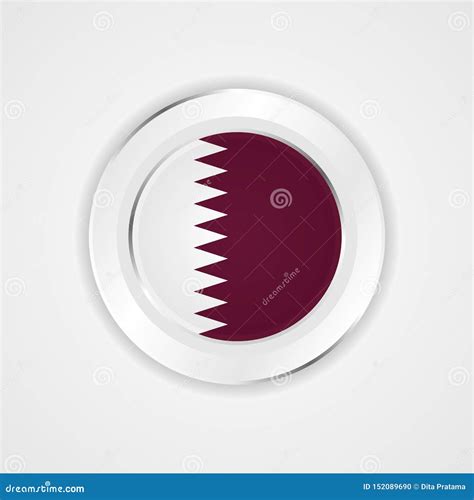 Qatar Flag In Glossy Icon Stock Illustration Illustration Of Global