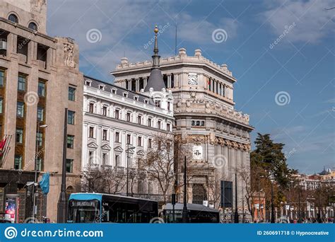 Facade View Of The Cervantes Institution In Madrid Spain Editorial