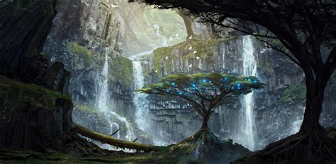 Fantasy Waterfall Cool Background HD Wallpapers 112071 Baltana