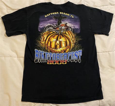 Biketoberfest 2008 Black M T Shirt Daytona Beach Florida Pumpkin Jack O