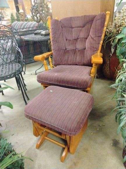 Glider Rocker Chair 18”x22” Seat With Foot Stool Metzger Property