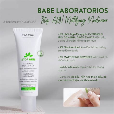 Kem Dưỡng Ẩm Cho Da Dầu Mụn Laboratorios Babe Stop Akn Mattifying Mois Juka Beauty