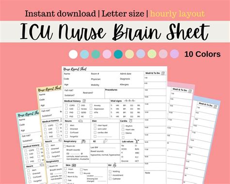 Med Surg Nursing Report Sheet Icu Nurse Brain Telemetry Nurse Handoff