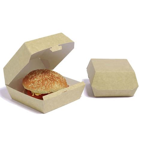 Caja Para Hamburguesa Grande De Carton Kraft X X Cm