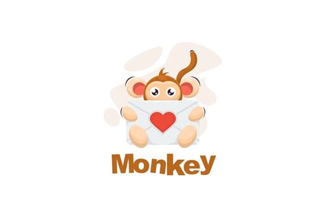 Cute Monkey Illustration Logo Design Graphic by garagephic.studio ...