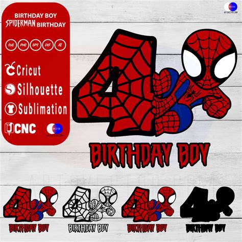 Th Birthday Boy Spiderman Birthday Svg Png Eps Dxf Ai Arts Vector