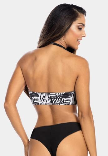 Bandeau Biustonosz G Ra Od Bikini Typu Szarfa Wz R Zebra Black