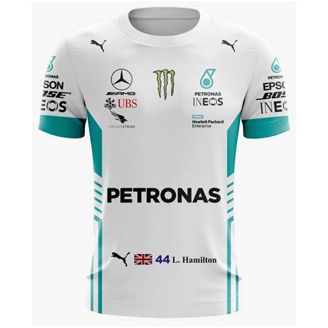 Camisa Mercedes Hamilton Branca Escorrega O Pre O