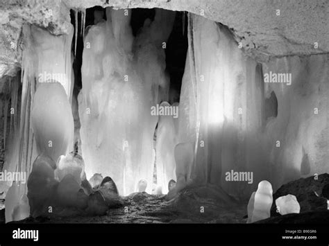 Icicles In The Kungur Ice Cave Stock Photo Alamy