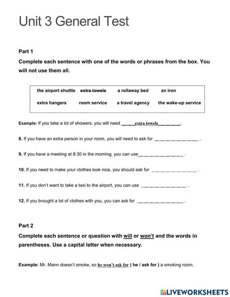 Tn2 Review Unit 3 Worksheet Live Worksheets